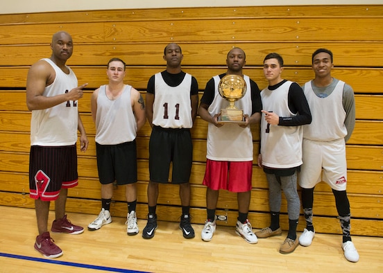 The Maintenance Group beat the Civil Engineer Squadron 51-42 to win the Intramural Basketball Championship, Jan. 30, at Mountain Home Air Force Base, Idaho. MXG outscored CES 30-19 in the second half to secure the championship. Team members consist of: David Carter,  Chance Wright Brandon Taylor, Andrew Whitmore, Oscar Colon and Brandon Jordan. 
