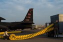 380th Expeditionary Aircraft Maintenance Squadron maintainers complete a preflight inspection before a sortie in support of Combined Joint Task Force-Operation inherent Resolve at an undisclosed location in Southwest Asia, Feb. 2, 2017. The U-2 is providing intelligence, surveillance and reconnaissance information in the fight against ISIS. (U.S. Air Force photo/Senior Airman Tyler Woodward)