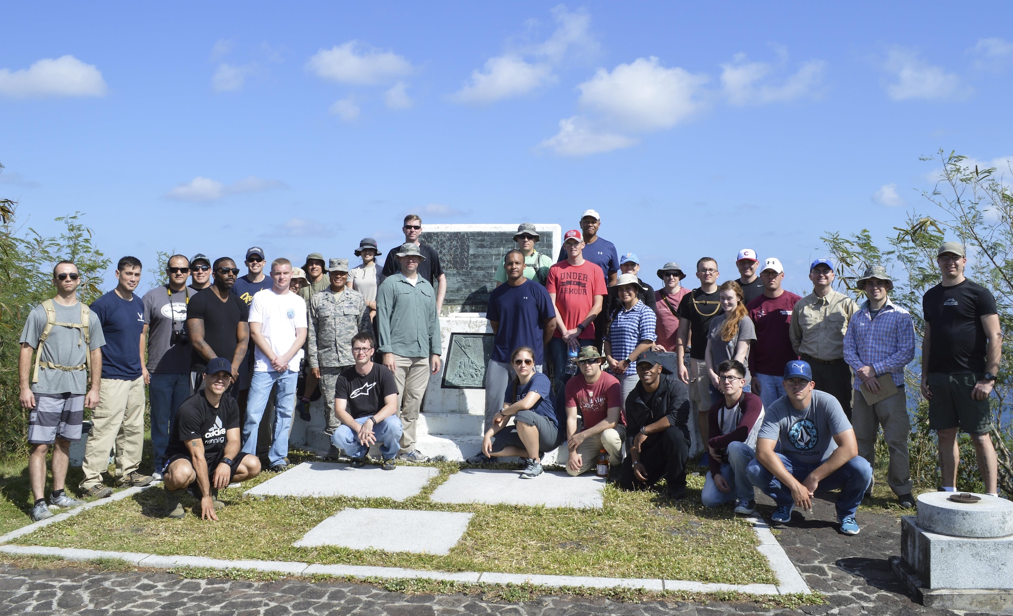 U.S. Air Force Airmen from Kadena Air Base, Japan, hiked to Mount Suribachi, Iwo Jima, Jan. 12, 2017. They visited the island to see the battleground of the largest assault in U.S. Marine Corps history. More than 6,800 Marines died and more than 17,000 were wounded over a period of 36 days. (U.S. Air Force photo by Senior Airman Lynette M. Rolen/Released)