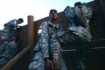 Soldiers with the Hawaii Army National Guard’s C Troop, 1st Squadron, 299th Cavalry Regiment, navigate the obstacle course at the Army Guard’s Warrior Training at Fort Benning, Georgia, as they vie for selection to represent the Army Guard in the Gainey Cup, Thursday, Jan. 26, 2017. Held every other year, the Gainey Cup is a demanding, mentally and physically challenging competition that tests scout teams on a variety of tactical and technical skills to determine the best scout team in the Army. (U.S. Army photo by Sgt. 1st Class Jon Soucy)(Released)