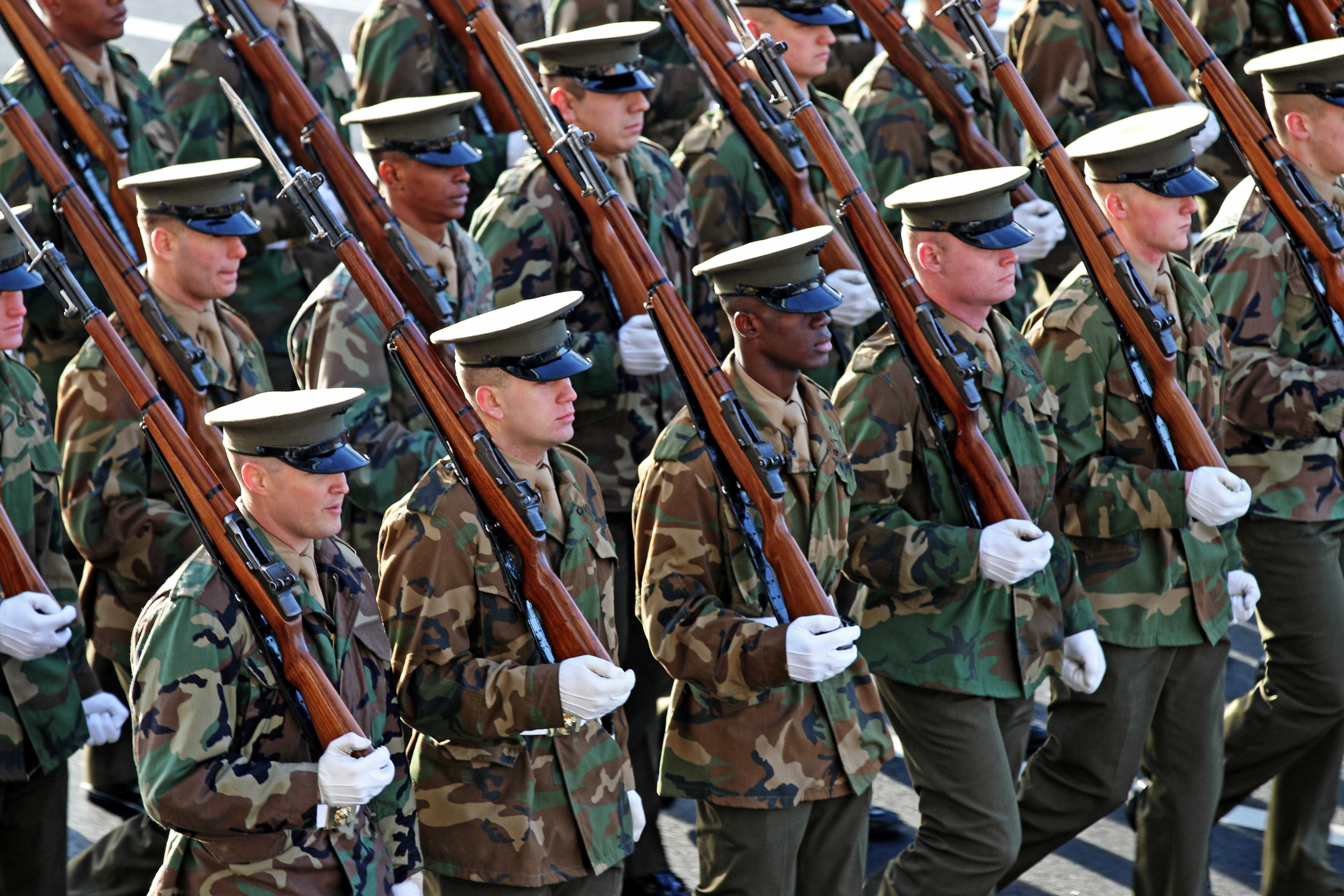 Marine Corps Color Guard Inauguration Rehearsal