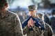 Members of the 50th Space Wing participate in a monthly wing retreat ceremony held at the base headquarters building. The ceremony was Jan. 30, 2017. (U.S. Air Force photo/Dennis Rogers)