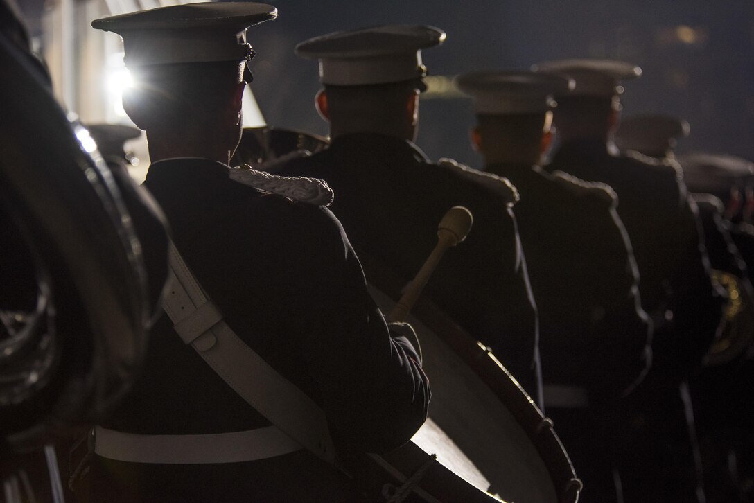 The U.S. Marines Band marches in the 58th Presidential Inauguration Parade in Washington, D.C., on Jan. 20. The parade route stretched approximately 1.5 miles along Pennsylvania Avenue from the U.S. Capitol to the White House. (U.S. Army Reserve photo by Master Sgt. Michel Sauret)