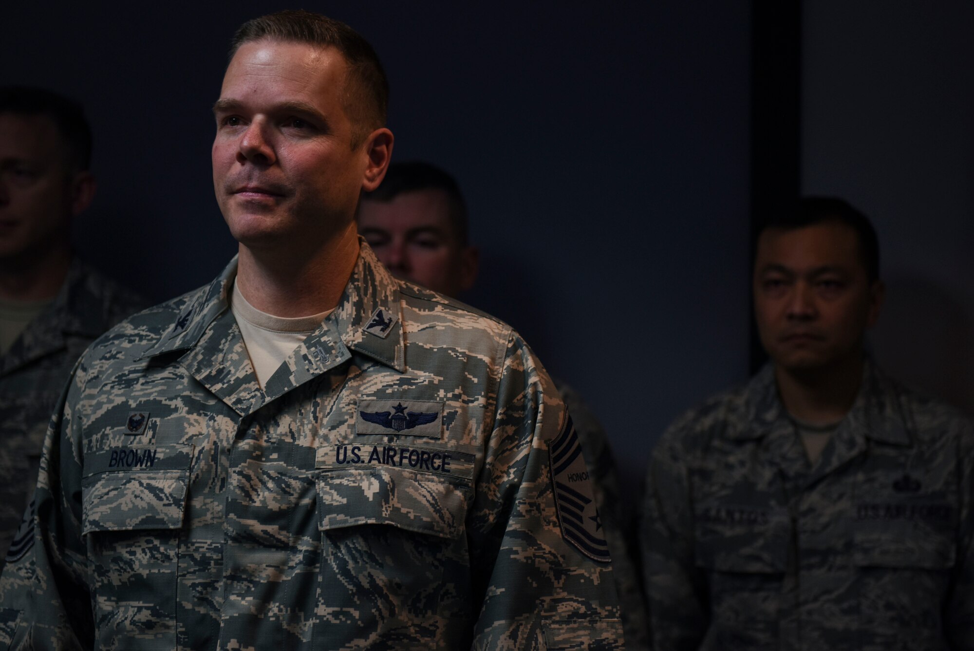Team Little Rock Chiefs Group recognizes Col. Charles Brown, 19th Airlift Wing commander, as an Honorary Chief Master Sergeant Feb. 1, 2017, at Little Rock Air Force Base, Ark. The highest tribute the Chiefs Group can bestow to any person is that of Honorary Chief. Brown is only the tenth individual to be awarded this honor at Little Rock AFB.