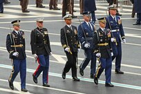 Joint Task Force – National Capital Region component commanders march down Pennsylvania Avenue during the 58th Presidential Inauguration in Washington, D.C., Jan. 20, 2017. Military personnel assigned to Joint Task Force - National Capital Region provided military ceremonial support and Defense Support of Civil Authorities during the inaugural period. (DoD photos by U.S. Army Sgt. Paige Behringer)