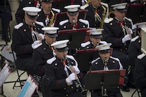 Memebrs with the U.S. Marine Band, President's Own, play Hail to the Chief during the 58th Presidential Inauguration at the U.S. Capitol Building, Washington, D.C., Jan. 20, 2017. More than 5,000 military members from across all branches of the armed forces of the United States, including Reserve and National Guard components, provided ceremonial support and Defense Support of Civil Authorities during the inaugural period. (DoD photo by U.S. Marine Corps Lance Cpl. Cristian L. Ricardo)