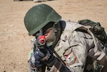 An Iraqi security forces soldier aims his M16 rifle at a target during react to contact training at Al Asad Air Base, Iraq, Feb. 1, 2017. Training at building partner capacity sites is an integral part of Combined Joint Task Force – Operation Inherent Resolve’s effort to train ISF personnel.  CJTF-OIR is the global Coalition to defeat ISIL in Iraq and Syria.  (U.S. Army photo by Sgt. Lisa Soy)
