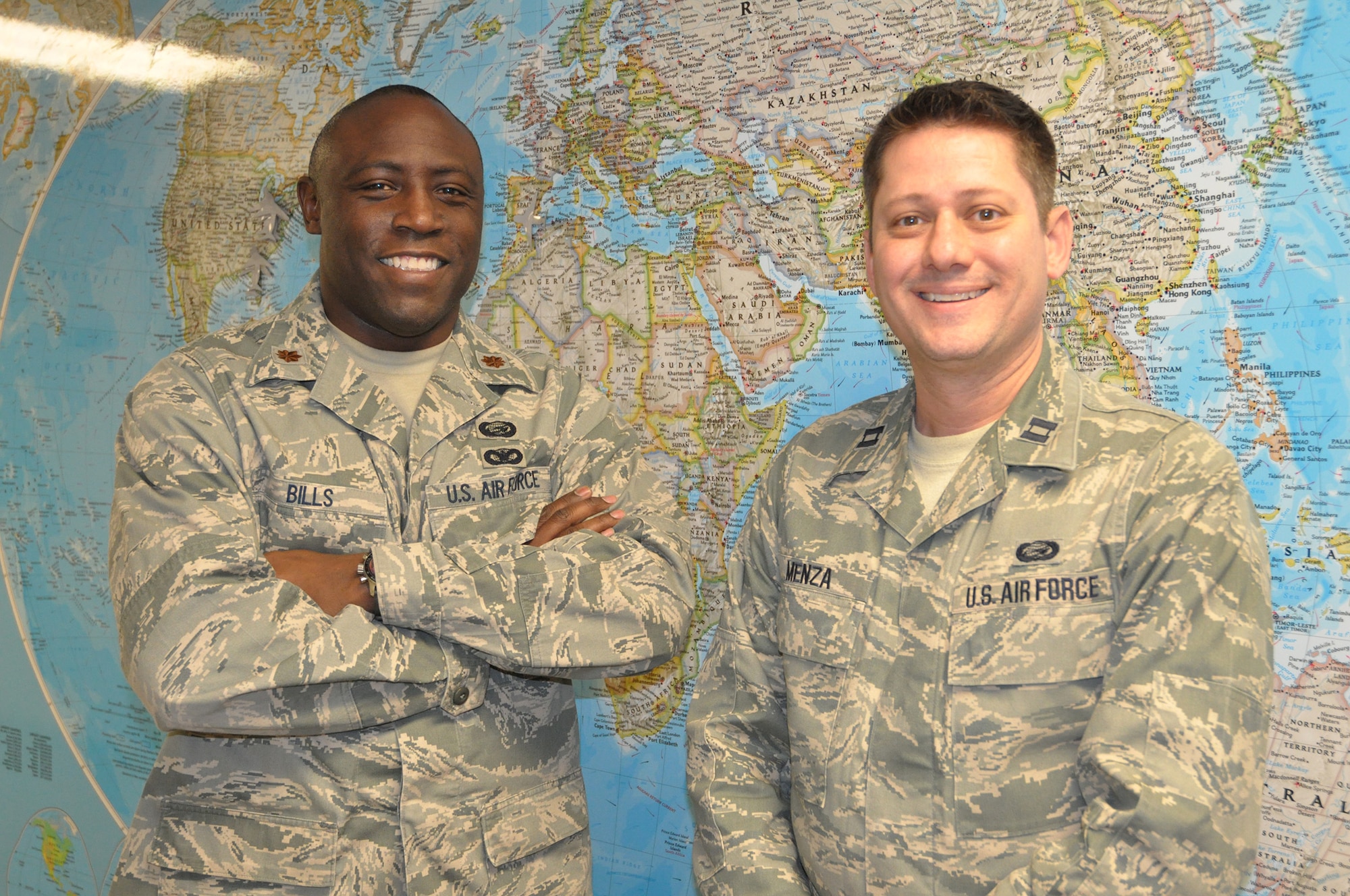 Maj. Audric Bills, 445th Equal Opportunity office director, and Capt. Nick Menza, EO officer, and their staff are here to serve 445th Airlift Wing Airmen needing their services. The office is open during the Scarlet unit training assembly from 8:30 a.m. to 4 p.m. or by appointment on the Gray UTA. Airmen may call (937) 257-0237 or send an e-mail to 445aw.me@us.af.mil to set up an appointment. (U.S. Air Force photo/Staff Sgt. Rachel Ingram)