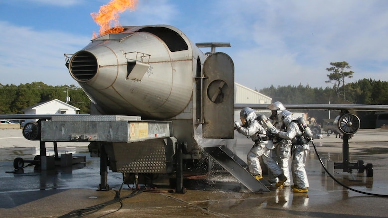 Into the chaos: aircraft rescue and firefighting Marines ...