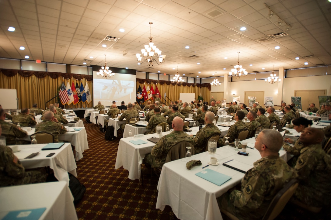LTG Charles Luckey, Commanding General of the U.S. Army Reserves, speaks to Soldiers during the Green Tab Huddle at the Tommy B's Community Center on Joint Base McGuire-Dix-Lakehurst, N.J., Jan. 31, 2017. General Officers and enlisted leaders attended the conference to discuss mission requirements for the U.S. Army Reserves. 