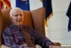 Raymond Odom, 93-year-old World War II veteran, attends a presentation held in his honor at Arbor Rose Assisted Living Facility in Farmerville, La., Feb. 2, 2017. Odom, an 8th Air Force airplane sheet metal worker, lost his dog tags overseas during the war. In May 2016, his dog tags were discovered in England, and sent to Barksdale Air Force Base, La., where they were presented to him by the 8th Air Force commander, U.S. Air Force Maj. Gen. Thomas Bussiere. (U.S. Air Force photo by Senior Airman Erin Trower)