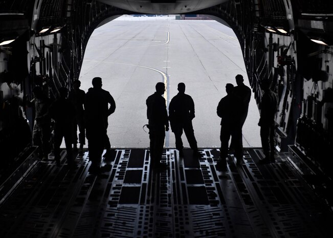 U.S. Army jumpmasters with the 1st Battalion, 505th Parachute Infantry Regiment, 3rd Brigade Combat team, 82nd Airborne Division (1-505 PIR, 3 BCT 82 Abn. Div.) tour a C-17 Globemaster III aircraft here, Feb. 3, 2017. During the visit Airmen from the 437th Airlift Wing discussed air drops, Army and Air Force capabilities, equipment characteristics and combat power with the 1-505 PIR, 3 BCT 82 Abn. Div. Soldiers. The tour provided the opportunity to develop more effective joint force airborne operations in the future. While in Charleston, the Soldiers also visited the USS Yorktown at Patriots Point to pay tribute to a Medal of Honor recipient, U.S. Army Sgt. 1st Class Felix Conde-Falcon, a paratrooper from the 1-505 PIR, 3 BCT 82 Abn. Div.