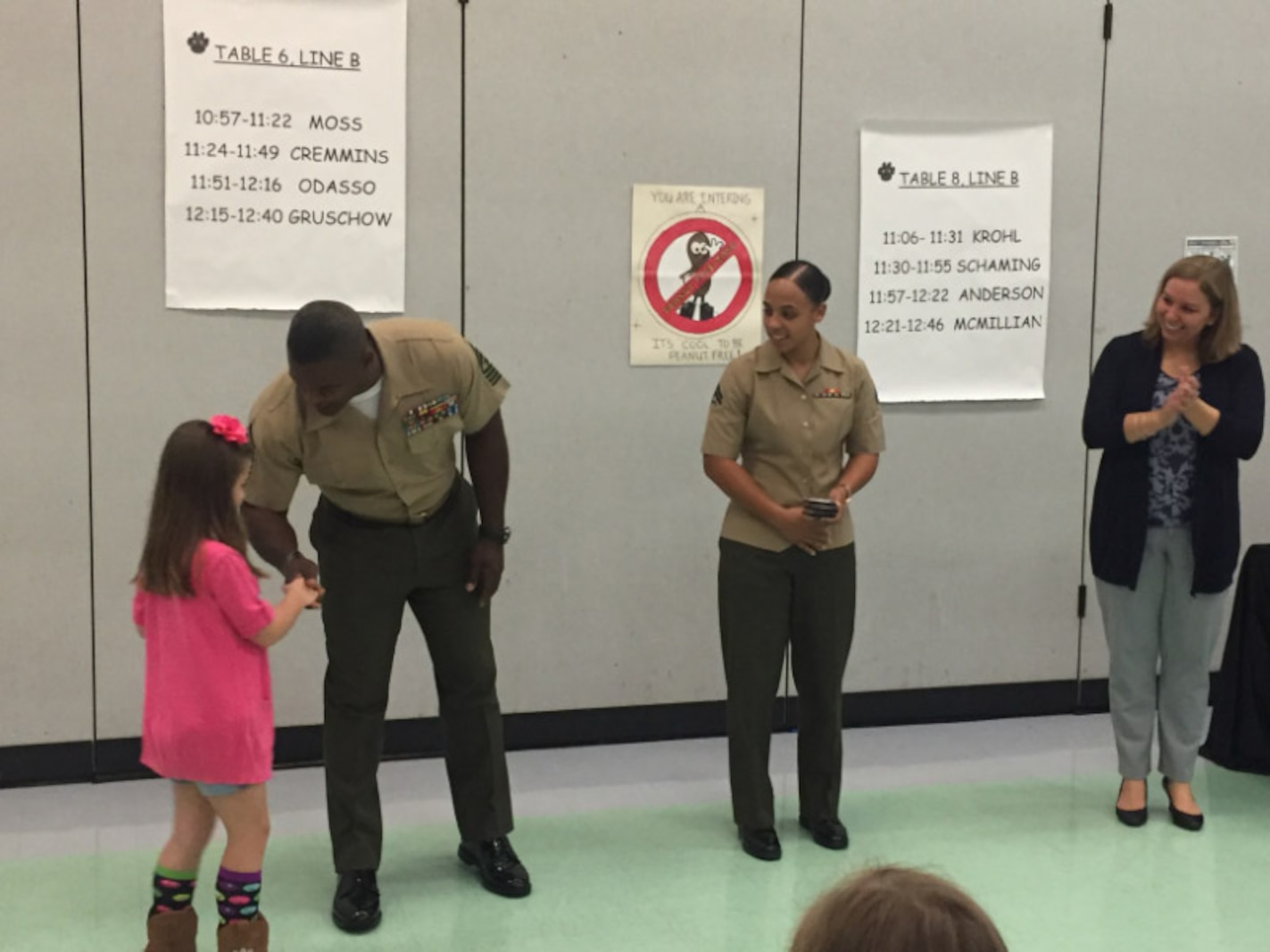 SgtMaj Williams supporting the Marines and students who are particpating in the Adopt-A-School Program.
