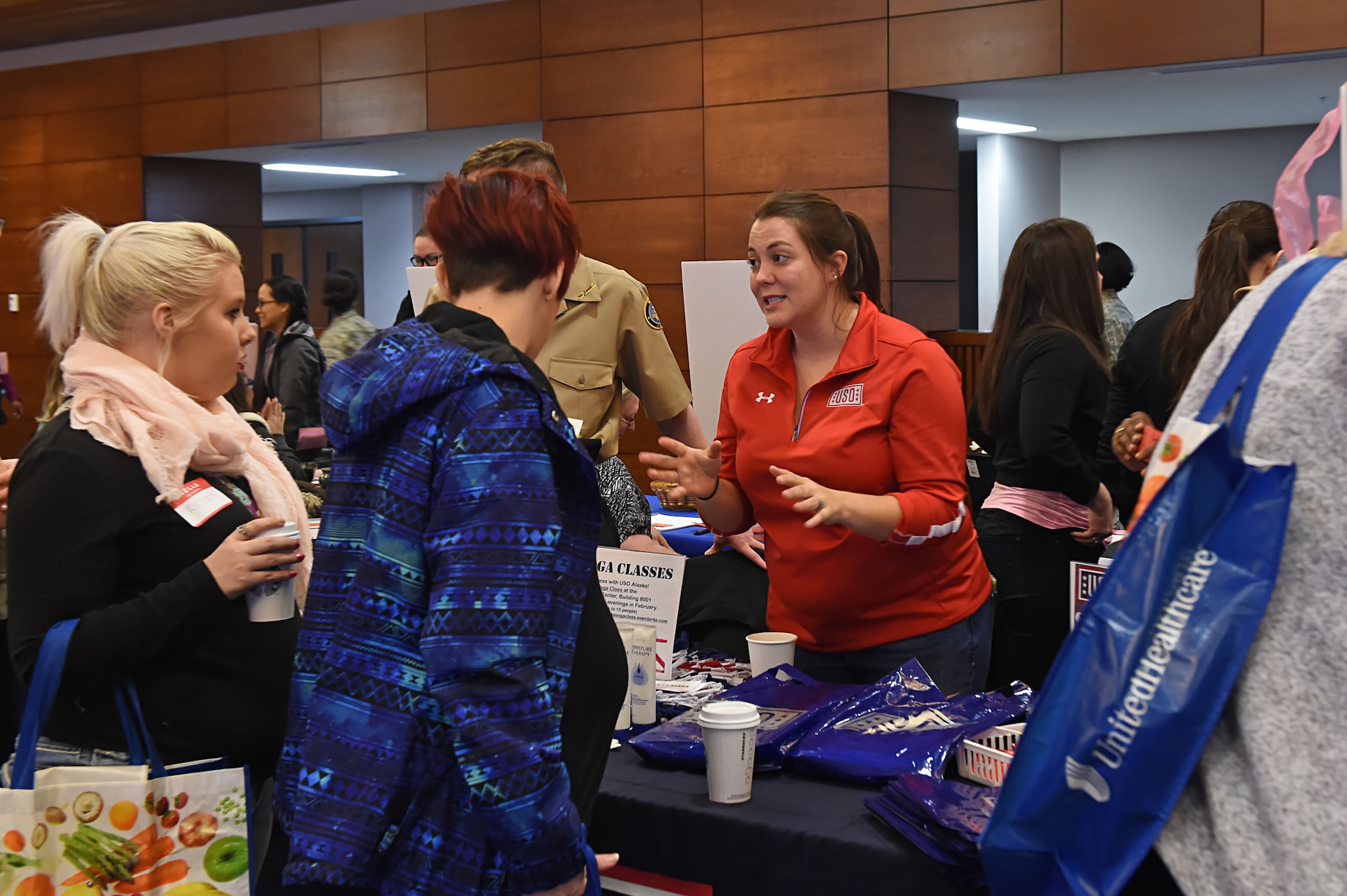 The 673d Medical Group hosts a “Girls’ Night Out” event at the Arctic Warrior Events Center at Joint Base Elmendorf-Richardson, Feb. 2. “Girls’ Night Out” was designed to bring the women of JBER information about health care in a fun and relaxed way. The event offered information booths from over 30 different organizations, spa treatments, free food and prizes. 