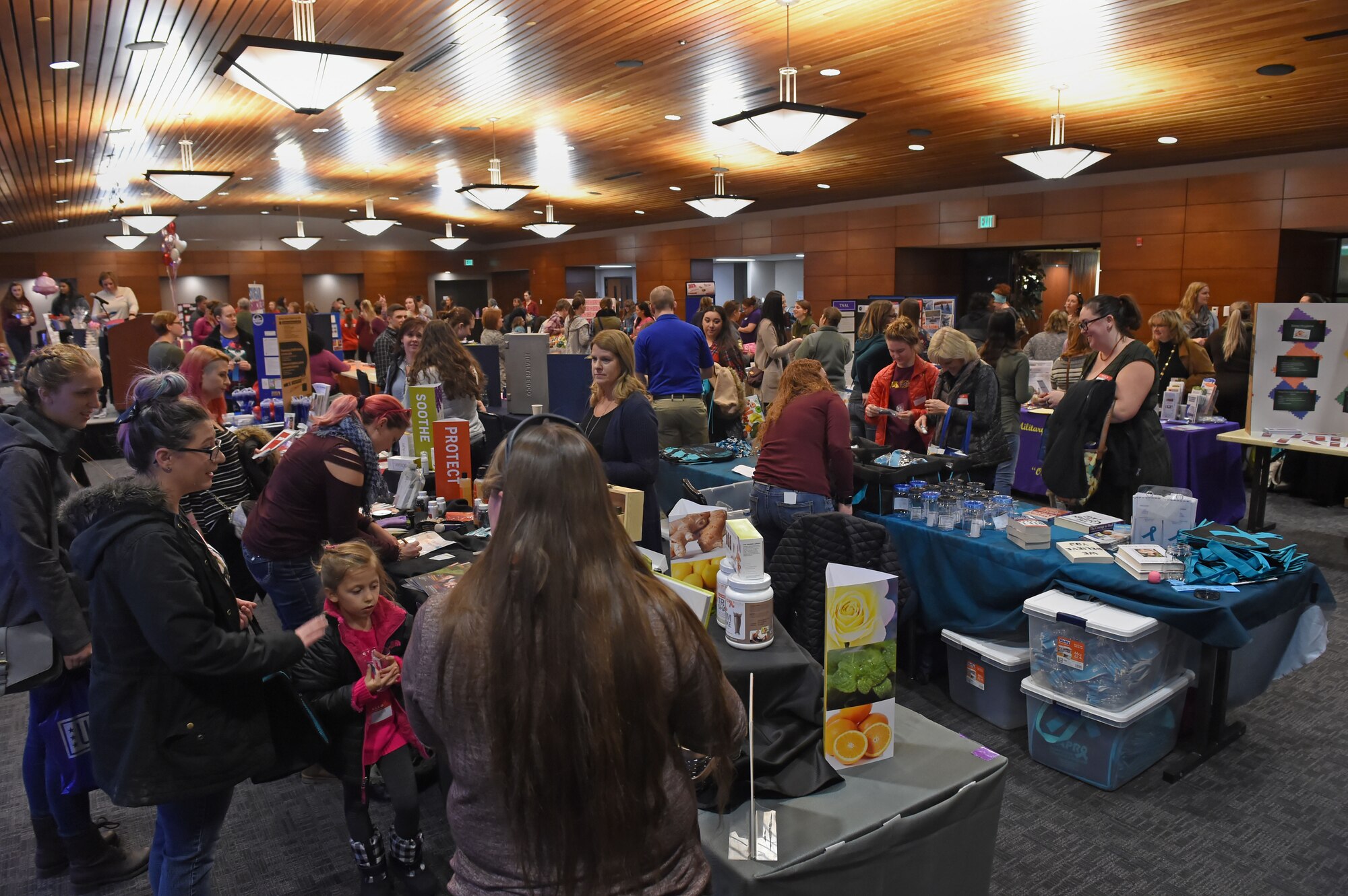 The 673d Medical Group hosts a “Girls’ Night Out” event at the Arctic Warrior Events Center at Joint Base Elmendorf-Richardson, Feb. 2. “Girls’ Night Out” was designed to bring the women of JBER information about health care in a fun and relaxed way. The event offered information booths from over 30 different organizations, spa treatments, free food and prizes. 