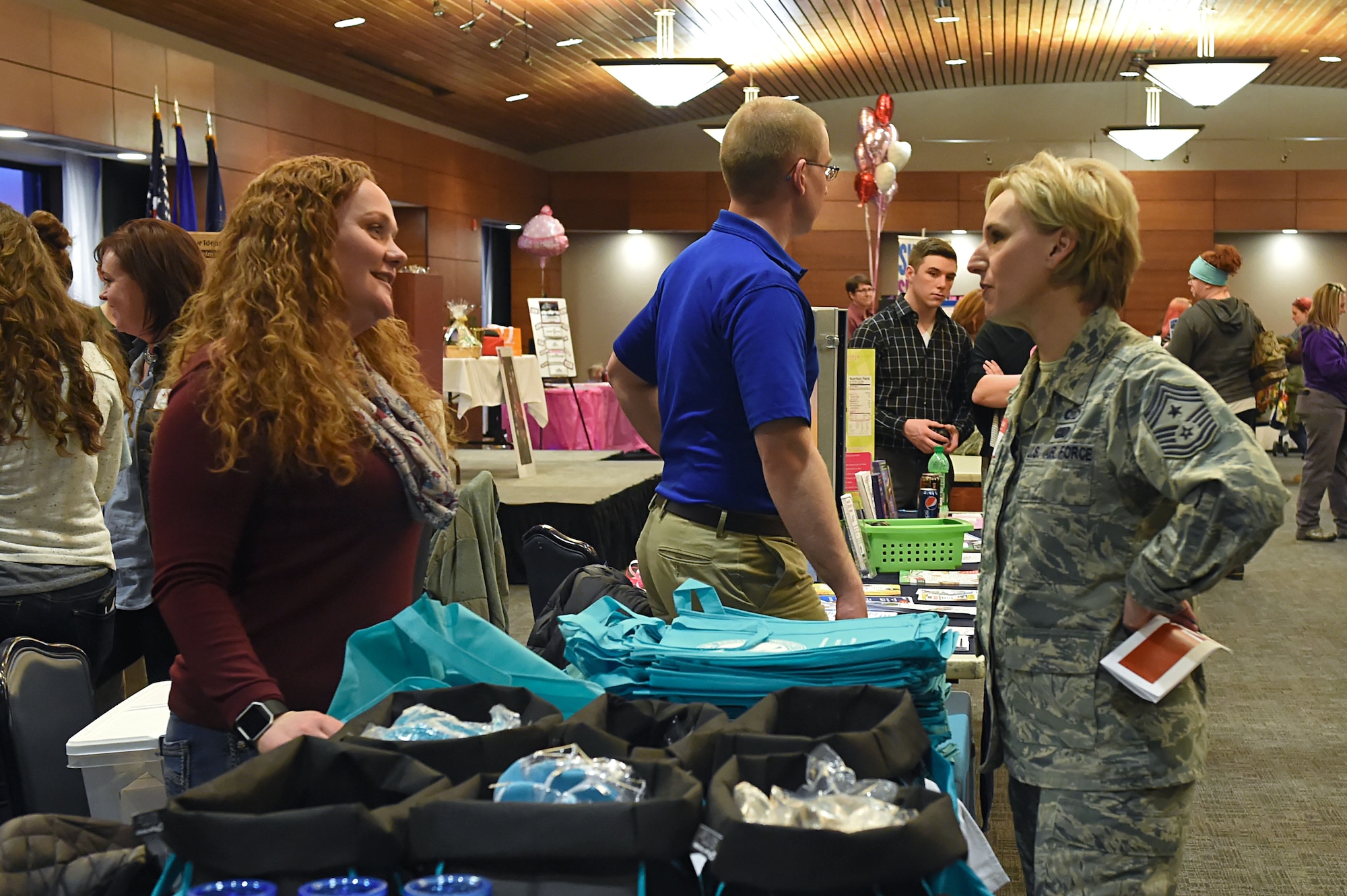 The 673d Medical Group hosts a “Girls’ Night Out” event at the Arctic Warrior Events Center at Joint Base Elmendorf-Richardson, Feb. 2. “Girls’ Night Out” was designed to bring the women of JBER information about health care in a fun and relaxed way. The event offered information booths from over 30 different organizations, spa treatments, free food and prizes. 