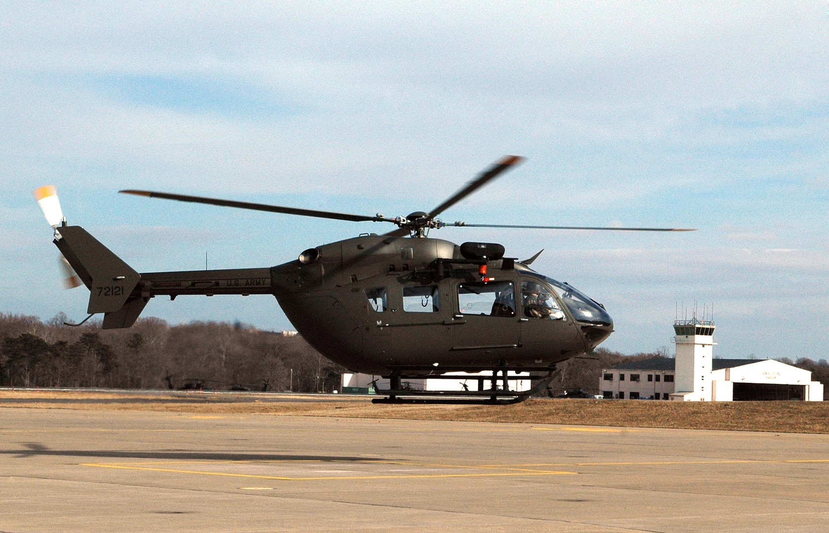 A stock photo of a Virginia National Guard UH72A Lakota taking off from Fort Davison Army Airfield shows a similar UH72A Lakota to the one used by Virginia National Guard Counterdrug aviation to support Homeland Security Investigations and the Virginia State Police Task Force during the summer of 2016. 