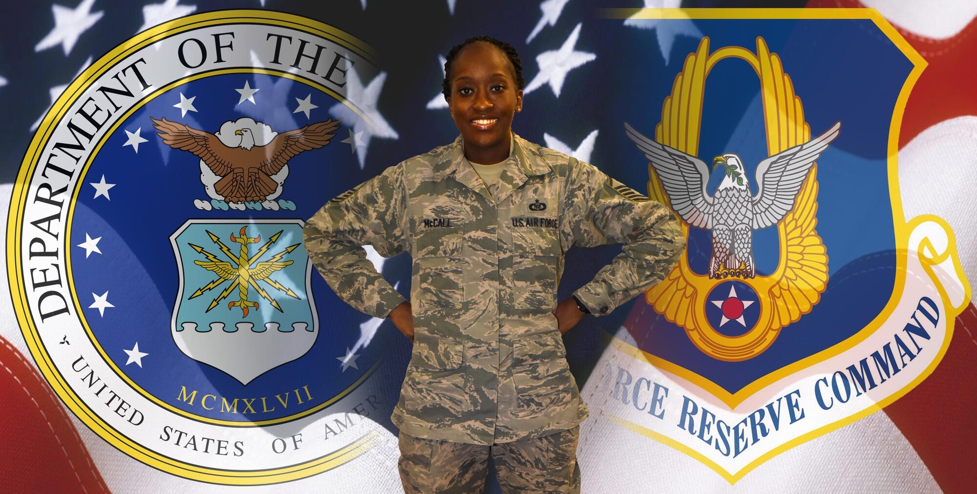 Master Sgt. Kenya McCall is an Air Force Reserve in-service recruiter at Seymour Johnson Air Force Base, North Carolina. For more information call 919-331-3029 or visit www.afreserve.com/news-article/air-force-palace-chase-program. (U.S. Air Force photo illustration by Airman 1st Class Kenneth Boyton)