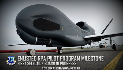 The enlisted remotely piloted aircraft program hits another milestone, making history with the first selection board currently in progress. 185 Airmen will meet the board, hoping to be selected in the next enlisted group to attend RPA pilot training. (U.S. Air Force photo by Tech. Sgt. April Quintanilla)