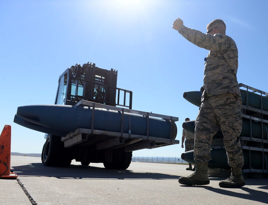 The 28th Munitions Squadron will conduct a 100 percent munitions semi-annual inventory March 14 through March 16, in accordance with Air Force Instruction 21-201, “Management and Maintenance of Non-Nuclear Munitions.” (U.S. Air Force photo by Airman 1st Class Rebecca Imwalle)