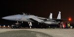An F-15 Eagle pilot prepares to taxi onto the runway at Nellis Air Force Base, Nevada, Jan. 23, 2017. Airmen from the 125th Fighter Wing deployed for 3 weeks to Nellis AFB for Red Flag 17-1, the first Red Flag training exercise to integrate the F-35a. 