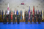 U.S. Marines and Japan Ground Self-Defense Force soldiers stand side-by-side in their respective color guards during the opening ceremony commemorating the beginning of Exercise Iron Fist 2017, aboard Marine Corps Base Camp Pendleton, California, Feb. 6, 2017.  Iron Fist is an annual, bilateral training exercise where U.S. and Japanese service members train together and share techniques, tactics and procedures to improve their combined operational capabilities. 