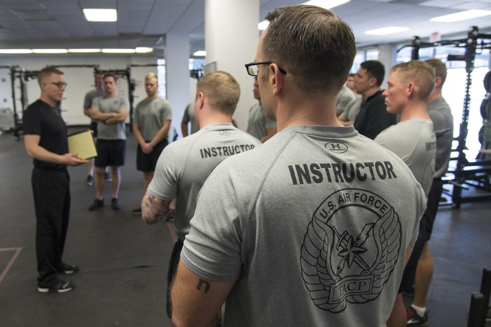 Tim “Red” Wakeham, Michigan State University strength and conditioning coach, speaks to Tactical Air Control Party instructors about Kinesiology and helped refined their training program at Joint Base San Antonio-Lackland Medina Annex Feb. 1, 2017. Kinesiology is the scientific study of human movement.