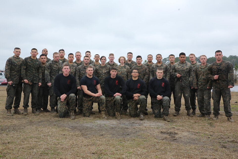 More than 20 Marines graduated from the Martial Arts Instructor course aboard Marine Corps Air Station Cherry Point, N.C., Feb. 3, 2017. The Marines endured 15 training days of being mentally and physically tested while learning how to properly and proficiently instruct the disciplines of the Marine Corps Martial Arts Program. Martial arts instructors serve the command by enhancing warrior ethos, resulting in more completely trained Marines who are part of a capable and combat-ready team. (U.S. Marine Corps photo by Lance Cpl. Cody Lemons/Released)