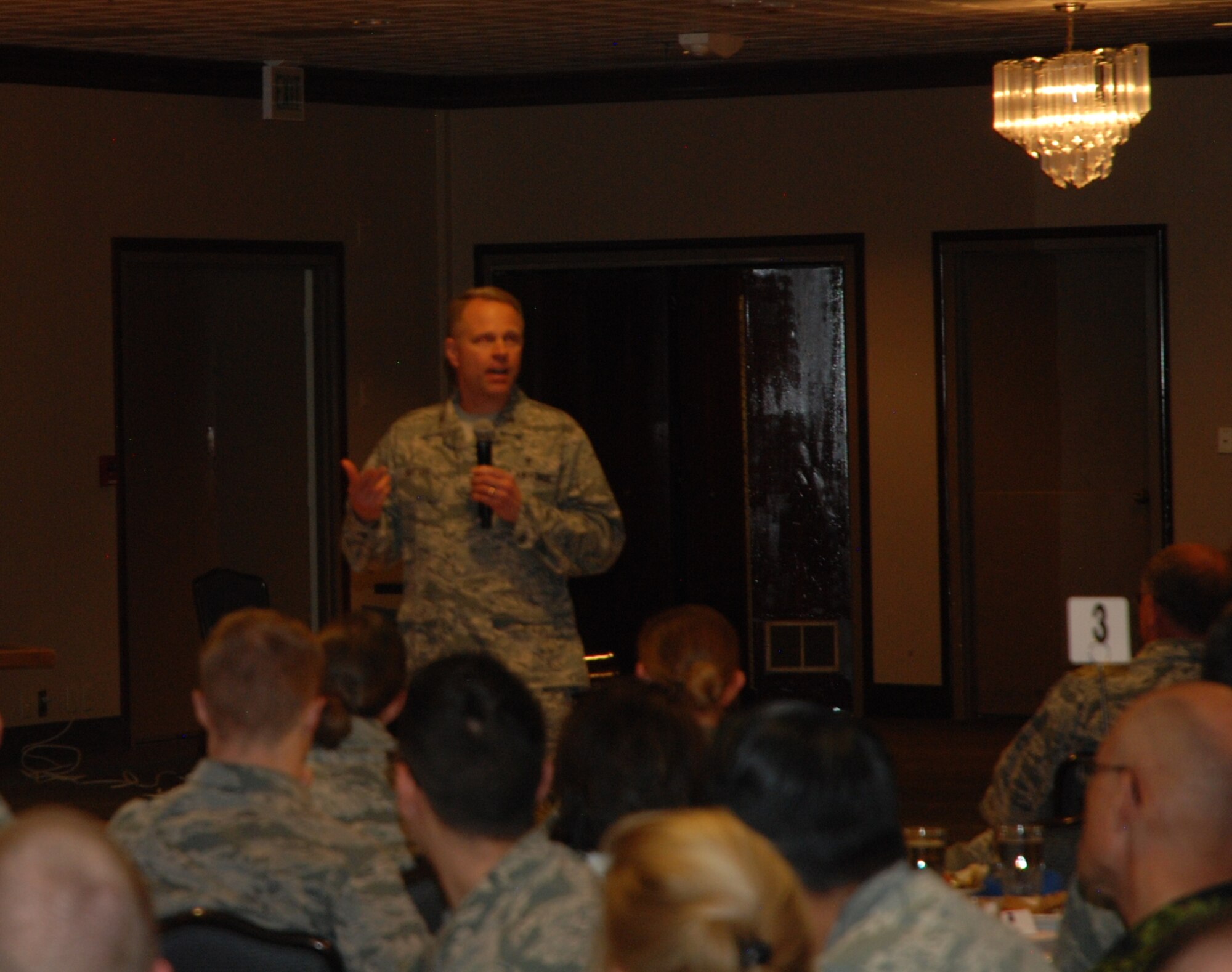 PETERSON AIR FORCE BASE, Colo. – Chaplain (Col.) Paul Sutter, U.S. Air Force Academy chaplain, was featured speaker at the National Prayer Luncheon at Peterson Air Force Base, Feb. 2, 2017. Sutter spoke on “Leading Spiritually Intelligent Lives.” (U.S. Air Force photo by Dave Smith)