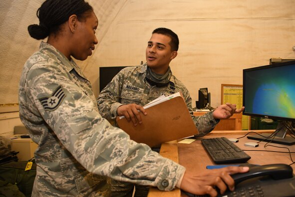 This week's Rock Solid Warrior is Staff Sgt. Jordan Navarro, a 386th Expeditionary Logistics Readiness Squadron logistics planner, deployed from Homestead Air Reserve Base, Fla. The Rock Solid Warrior program is a way to recognize and spotlight the Airmen of the 386th Air Expeditionary Wing for their positive impact and commitment to the mission. (U.S. Air Force photo/Senior Airman Andrew Park)
