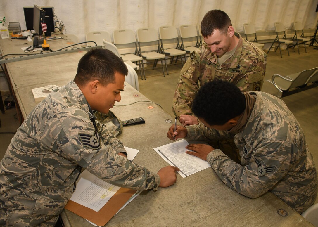 This week's Rock Solid Warrior is Staff Sgt. Jordan Navarro, a 386th Expeditionary Logistics Readiness Squadron logistics planner, deployed from Homestead Air Reserve Base, Fla. The Rock Solid Warrior program is a way to recognize and spotlight the Airmen of the 386th Air Expeditionary Wing for their positive impact and commitment to the mission. (U.S. Air Force photo/Senior Airman Andrew Park)
