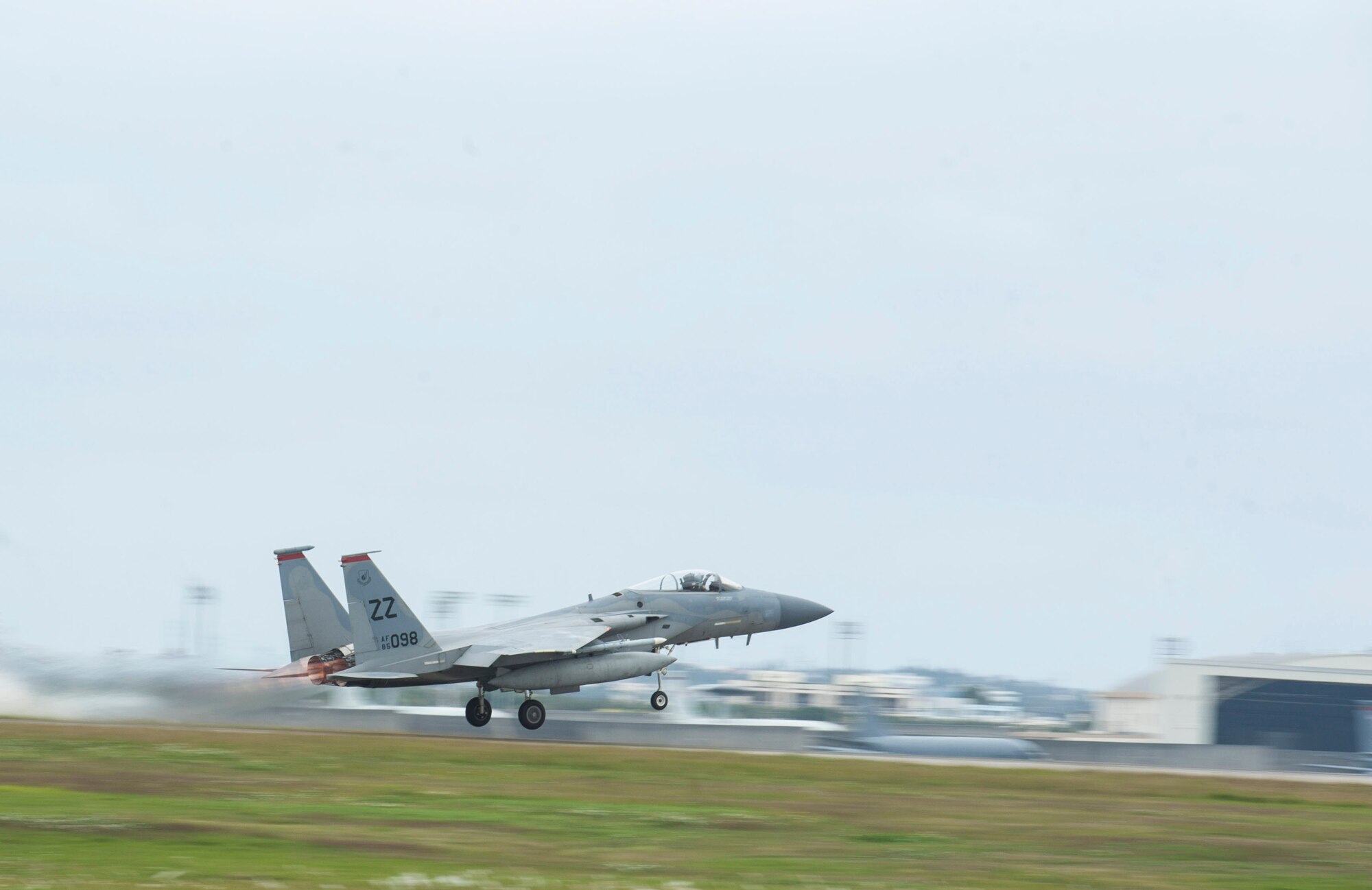 A U.S. Air Force F-15 Eagle assigned to the 67th Fighter Squadron takes off Feb. 2, 2017, at Kadena Air Base, Japan. The F-15 Eagle is a tactical fighter designed to sustain air supremacy. (U.S. Air Force photo by Senior Airman Lynette M. Rolen/Released)