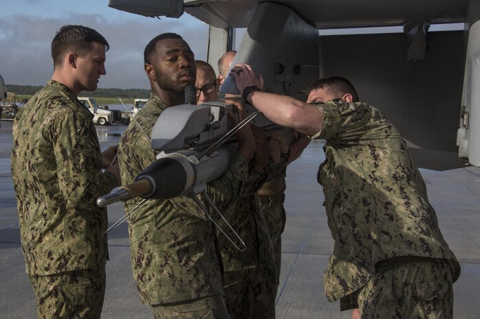 U.S. Navy Sailors with Electronic Attack Squadron (VAQ) 135 performed maintenance on E/A-18G Growlers at Andersen Air Force Base, Guam, to support exercise Cope North, which is scheduled for Feb. 8 – March 8, 2017. The maintenance performed by the Sailors allows the pilots to continue operating their aircraft and participating in the exercise. (U.S. Marine Corps photos by Cpl. Nathan Wicks)