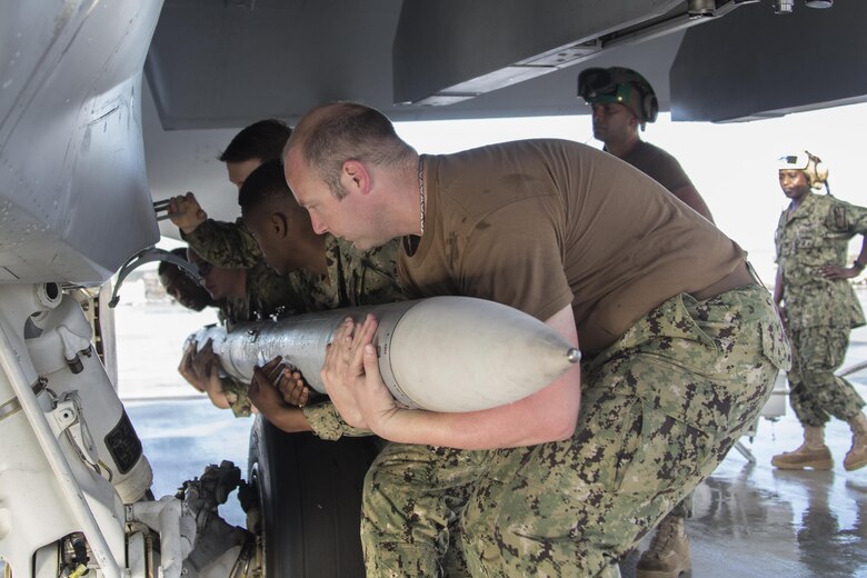 U.S. Navy Sailors with Electronic Attack Squadron (VAQ) 135 performed maintenance on E/A-18G Growlers at Andersen Air Force Base, Guam, to support exercise Cope North, which is scheduled for Feb. 8 – March 8, 2017. The maintenance performed by the Sailors allows the pilots to continue operating their aircraft and participating in the exercise. (U.S. Marine Corps photos by Cpl. Nathan Wicks)