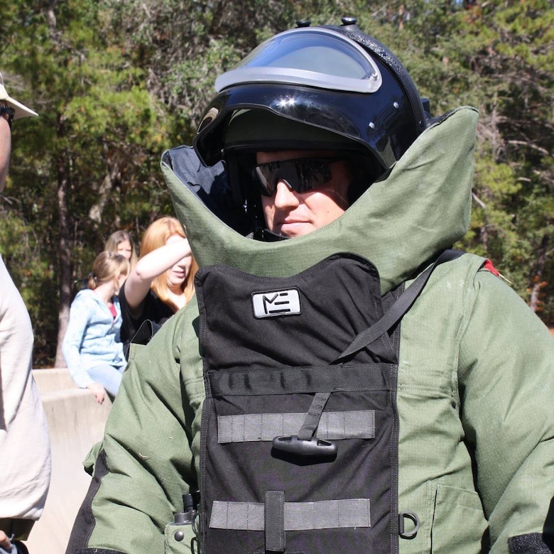 Maj. Nick Drury, Deputy Chief of Operations for the 8th Theater Sustainment Command, during an EOD training event. Nick was selected to attend the Civil Defense Officers Bomb Disposal Course at the Indian Army College of Military Engineering in Pune, India in February 2017.