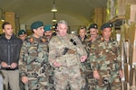 Maj. Gen. Richard G. Kaiser, commanding general of Combined Security Transition Command- Afghanistan, tours the logistics warehouses of the 215th Corps in Helmand in February, 2017 to assess logistical challenges and evaluate next steps to build capacity and sustainment progression for Operation Shafaq II Campaign. Accompanying him was Afghan Maj. Gen. Ahmadzai Sakhi, assistant director of the Ministry of Defense for technology, acquisition and logistics.



"Our visit to the 215th Corps was to observe the Operation Shafaq II campaign sustainment progression by senior leadership from MoD and to personally evaluate critical areas where Combined Security Transition Command- Afghanistan can provide support," said Maj. Gen. Richard G. Kaiser, commanding general of CSTC-A. (U.S. Navy photo by Lt. j.g. Egdanis Torres Sierra, Combined Security Transition Command CSTC–A Public Affairs)