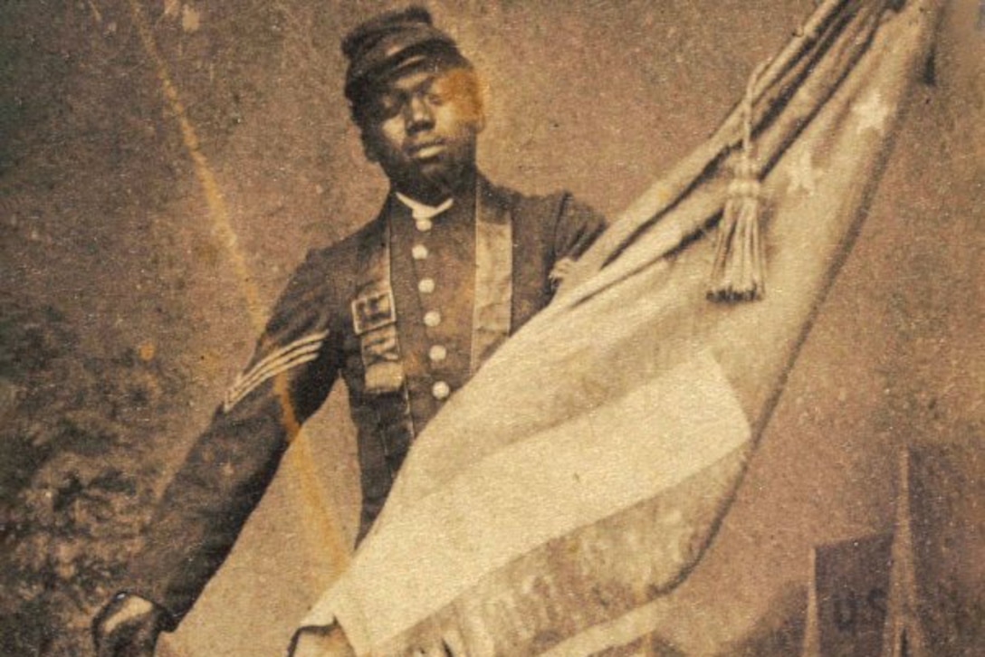 Army Sgt. William H. Carney was the first of the nation’s 88 African American Medal of Honor recipients, earning the medal during the Union Army’s charge on Fort Wagner during the Civil War. Army photo