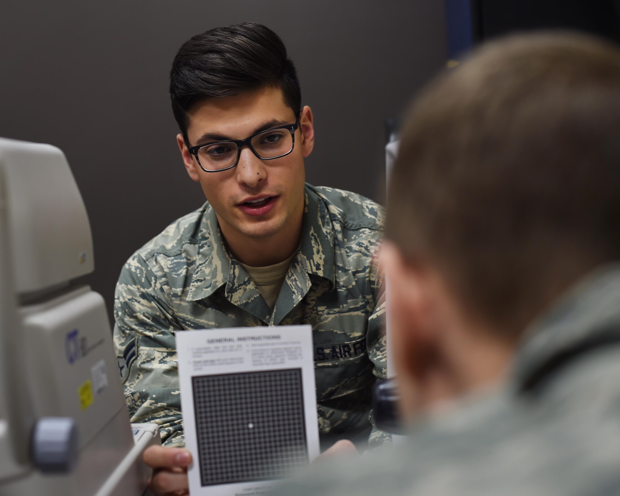 U.S. Air Force airmen from the 133rd Airlift Wing process through the 133rd Medical Group’s clinic in St. Paul, Minn., Jan. 21, 2017. The airmen are preparing to deploy and are receiving the necessary immunizations, updating any dental or optical requirements, and visiting with base doctors as needed. 
(U.S. Air National Guard photo by Tech. Sgt. Austen R. Adriaens/ Released)