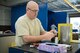 Master Sgt. Tony Frye, 403rd Fabrication Flight metals technology craftsman, adjusts a mocrometer Feb. 1 at Keesler Air Force Base(U.S. Air Force photo/Staff Sgt. Heather Heiney)