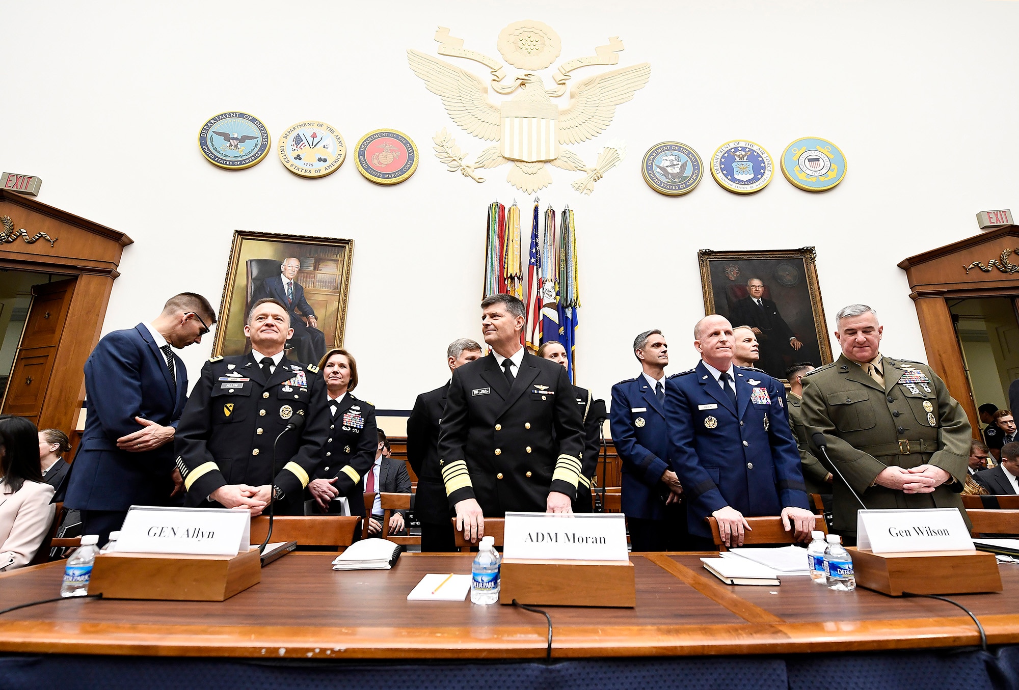 Air Force Vice Chief of Staff Gen. Stephen Wilson testifies before the House Armed Services Committee Feb. 7, 2017, in Washington, D.C.  Wilson and the vice service chiefs from the Army, Navy and Marine Corps presented the "State of the Military" to the committee.  (U.S. Air Force photo/Scott M. Ash)