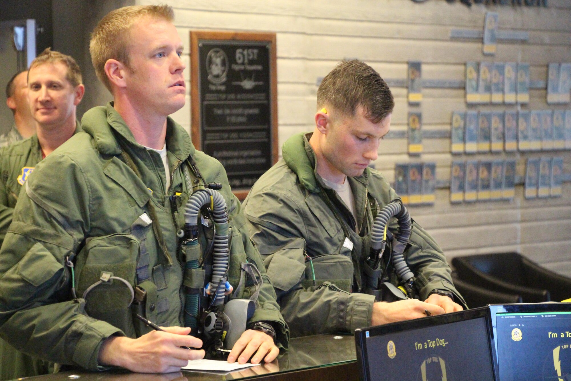 Student pilots in the Air Force’s first F-35 Lightning II basic flight course class took to the skies for the first time as they entered the live flying portion of their training Feb. 8, 2017 at Luke Air Force Base. The B-course students, training under the tutelage of the experienced instructor pilots of the 61st Fighter Squadron, will become the first purely operational combat F-35 pilots in the Air Force. (Courtesy Photo)