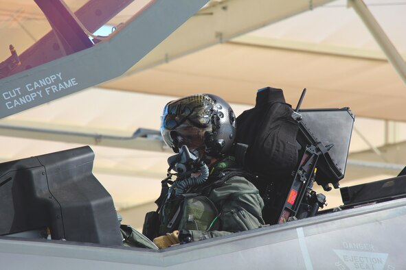 Student pilots in the Air Force’s first F-35 Lightning II basic flight course class took to the skies for the first time as they entered the live flying portion of their training Feb. 8, 2017 at Luke Air Force Base. The B-course students, training under the tutelage of the experienced instructor pilots of the 61st Fighter Squadron, will become the first purely operational combat F-35 pilots in the Air Force. (Courtesy Photo)