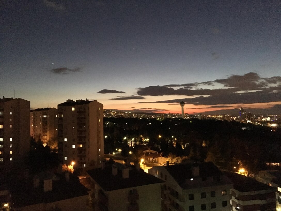 Ankara, Turkey, at sunset.