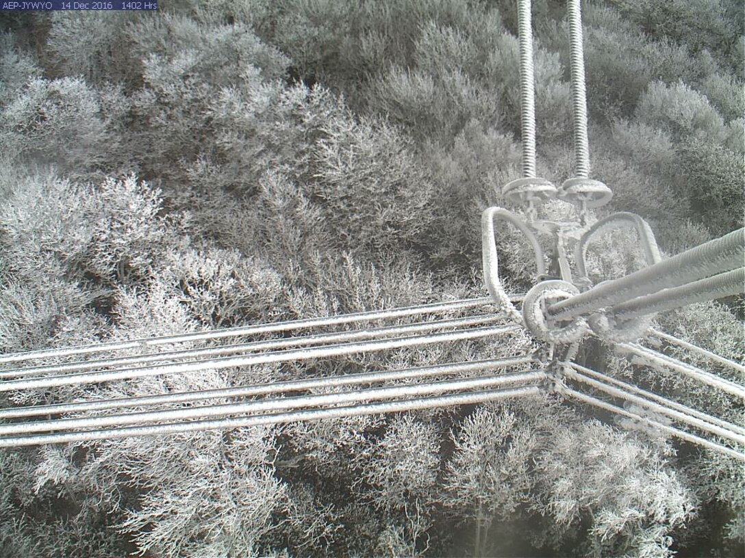 Web cameras provide real-time visuals of icing on power lines for AEP engineers and for researchers monitoring the site at CRREL in Hanover, New Hampshire.