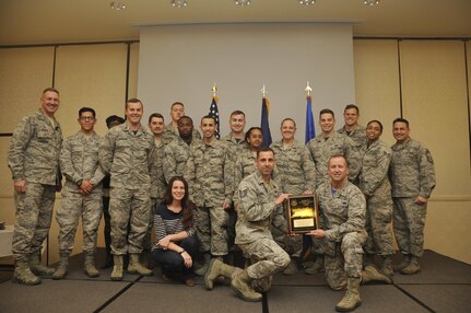 The 628th Comptroller Squadron receives the Air Mobility Command (AMC) Financial Comptroller Organization of the Year award at a commander’s call at the Charleston Club Feb. 3, 2017. The award recognizes the squadron as the top performing comptroller squadron in AMC.