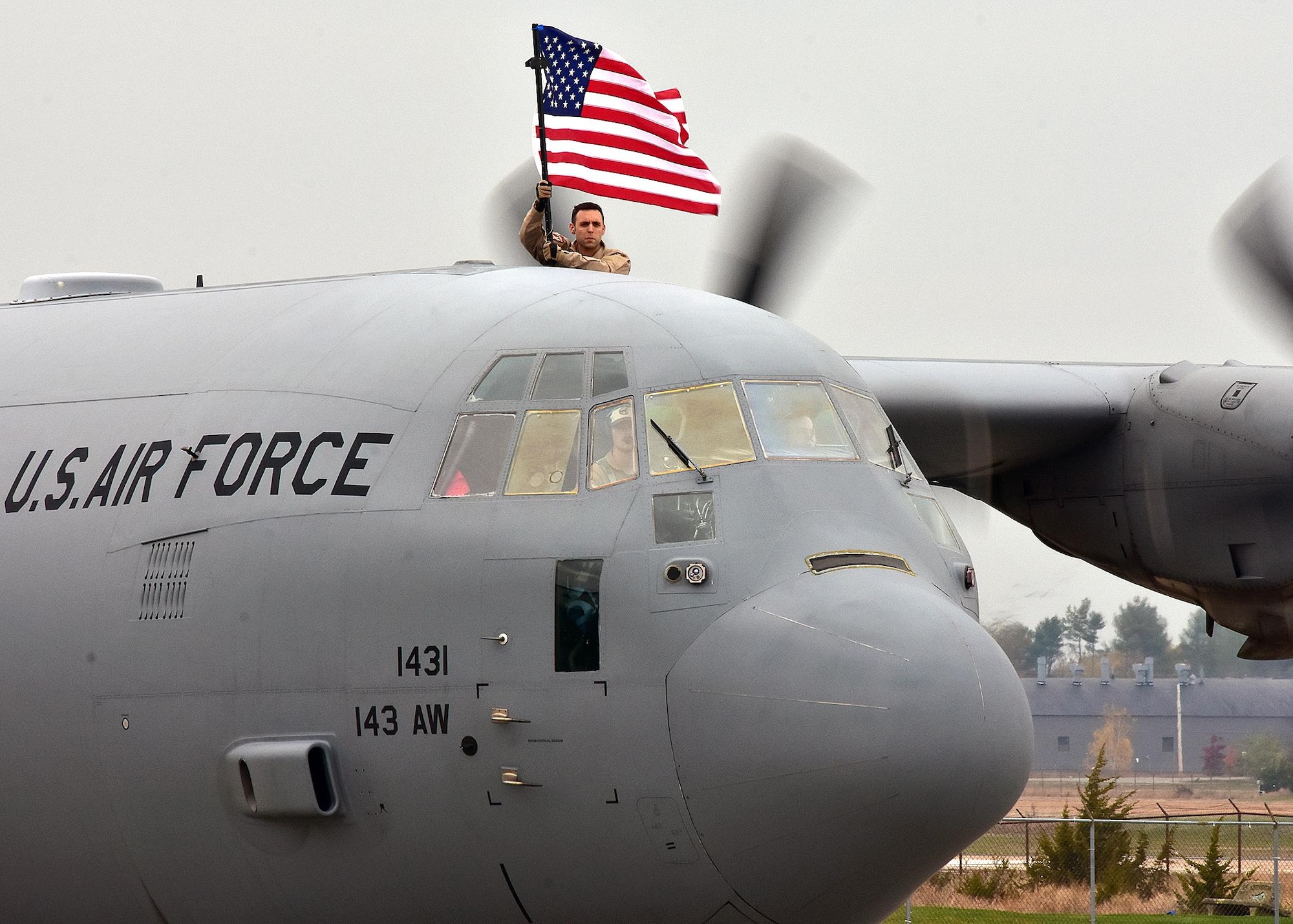 Members of the 143d Airlift Wing return home from a deployment to an undisclosed location in Southwest Asia. The Airmen were deployed in support of Operation Inherent Resolve. Air National Guard photo by Master Sgt Janeen Miller