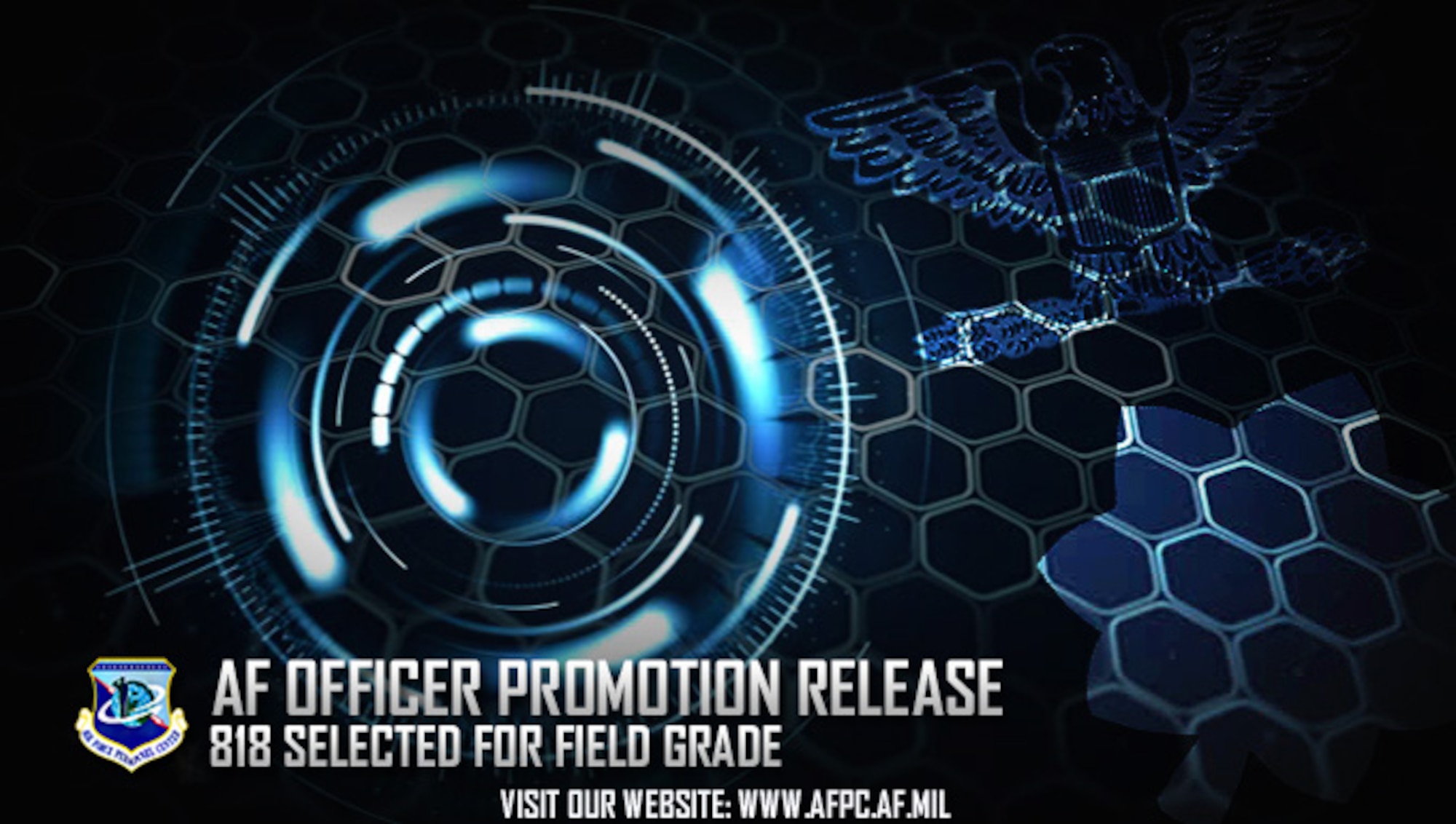 The Air Force has selected 818 officers for promotion as a result of the 2016C and 2016D central selection boards for colonel, lieutenant colonel and major in a number of competitive categories. (U.S. Air Force graphic by Staff Sgt. Alexx Pons)