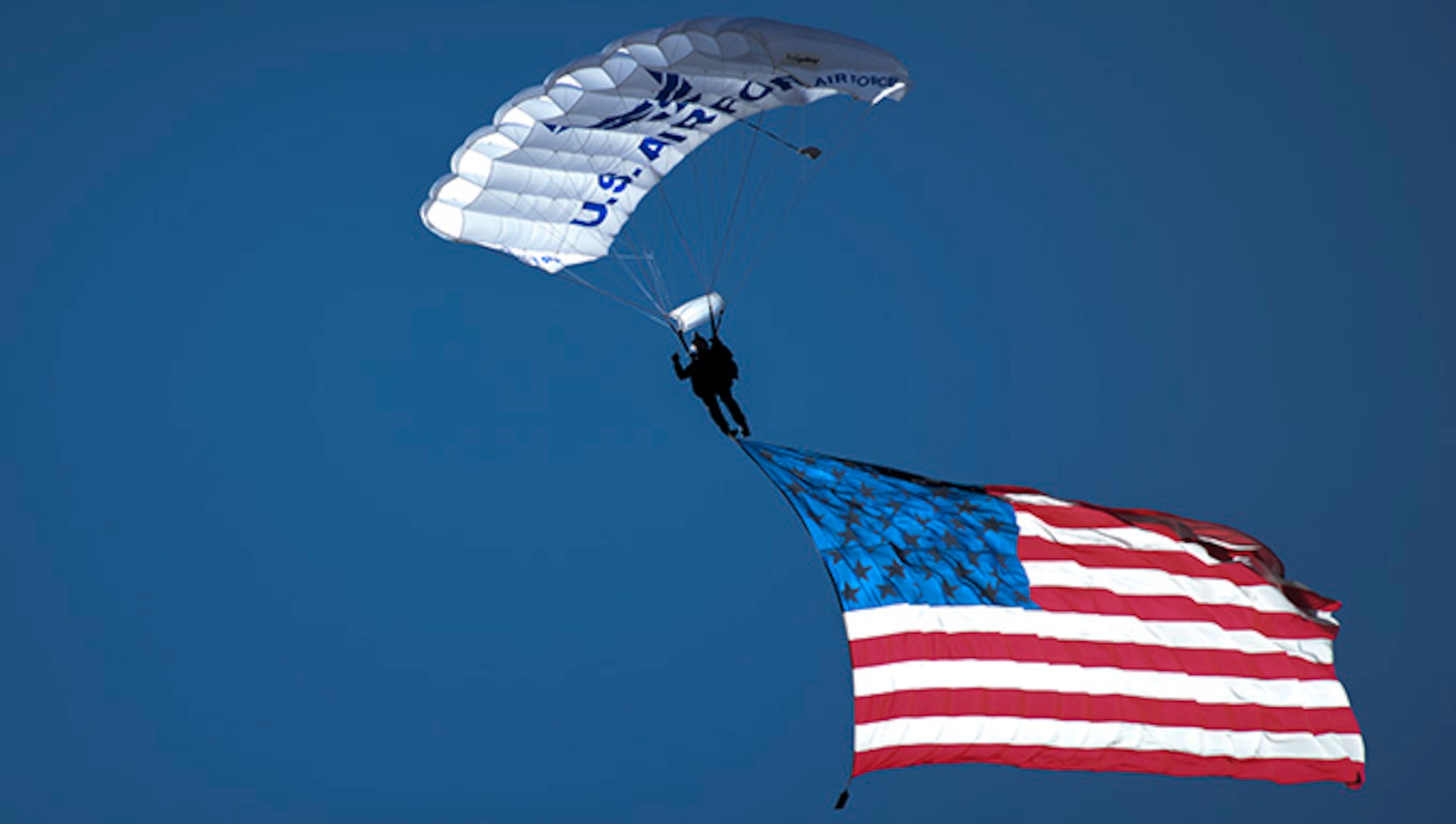 The Academy Sport Parachuting Club officially becomes known as "The Wings of Blue," Jan. 29, 1976. (U.S. Air Force photo)