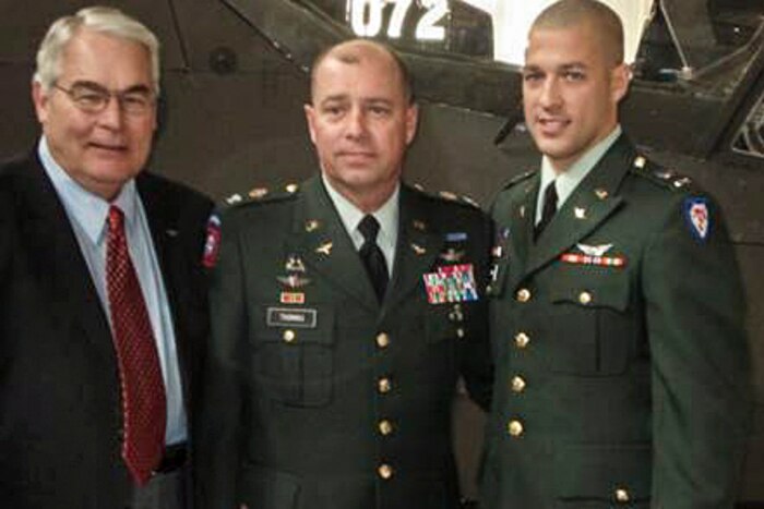 Capt. Timothy Thomas, far right, stands with his father and grandfather after graduating flight school at Fort Rucker, Alabama, January 2009. Thomas, a North Carolina National Guardsman with 1st Battalion, 130th Aviation Regiment, is the third in a line of Army Aviators and the fourth generation of the Thomas family to join the military. Photo courtesy of the Thomas Family