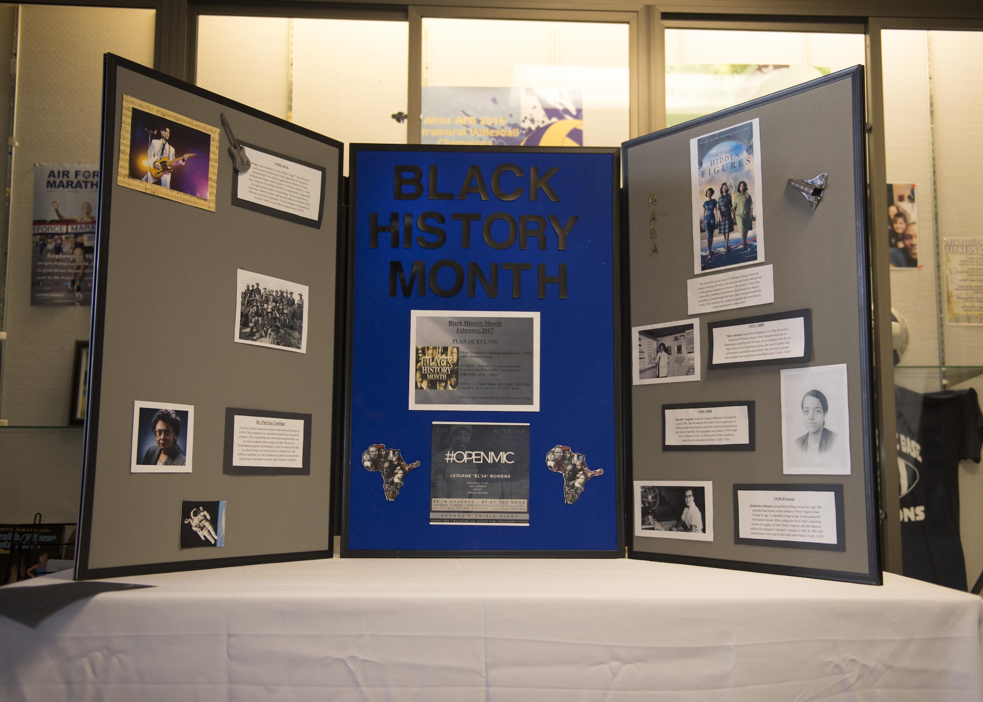 Altus Air Force Base began celebrations for Black History Month with a Fitness Challenge; Feb. 3; 2017; at Altus Air Force Base; Oklahoma. The fitness challenge kicks off Black History Month celebrations and will be followed by the Food for the Soul luncheon; Feb. 10 and the Open Mic Night; Feb. 25. (U.S. Air Force photo by Airman Jackson N. Haddon/ Released)